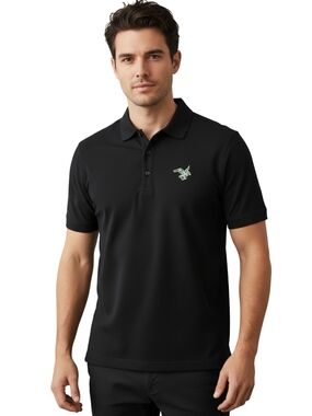 MolHIMAWK Black Polo with Mint Accent Logo